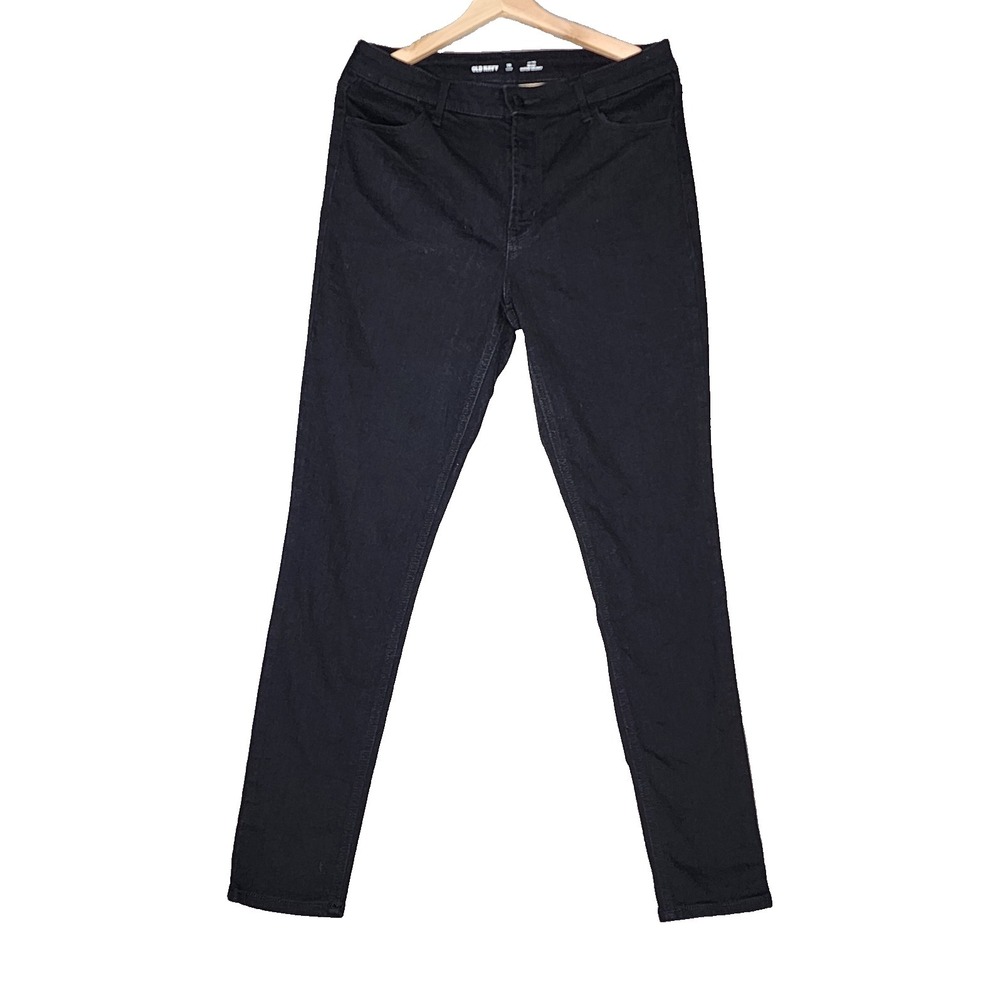Old Navy Jeans Women's 10 Tall Black Wow Super Skinny High Rise Stretch Denim